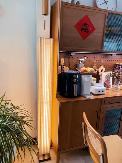 Bailey Floor Lamp with LED, Warm Light, Fabric Shade