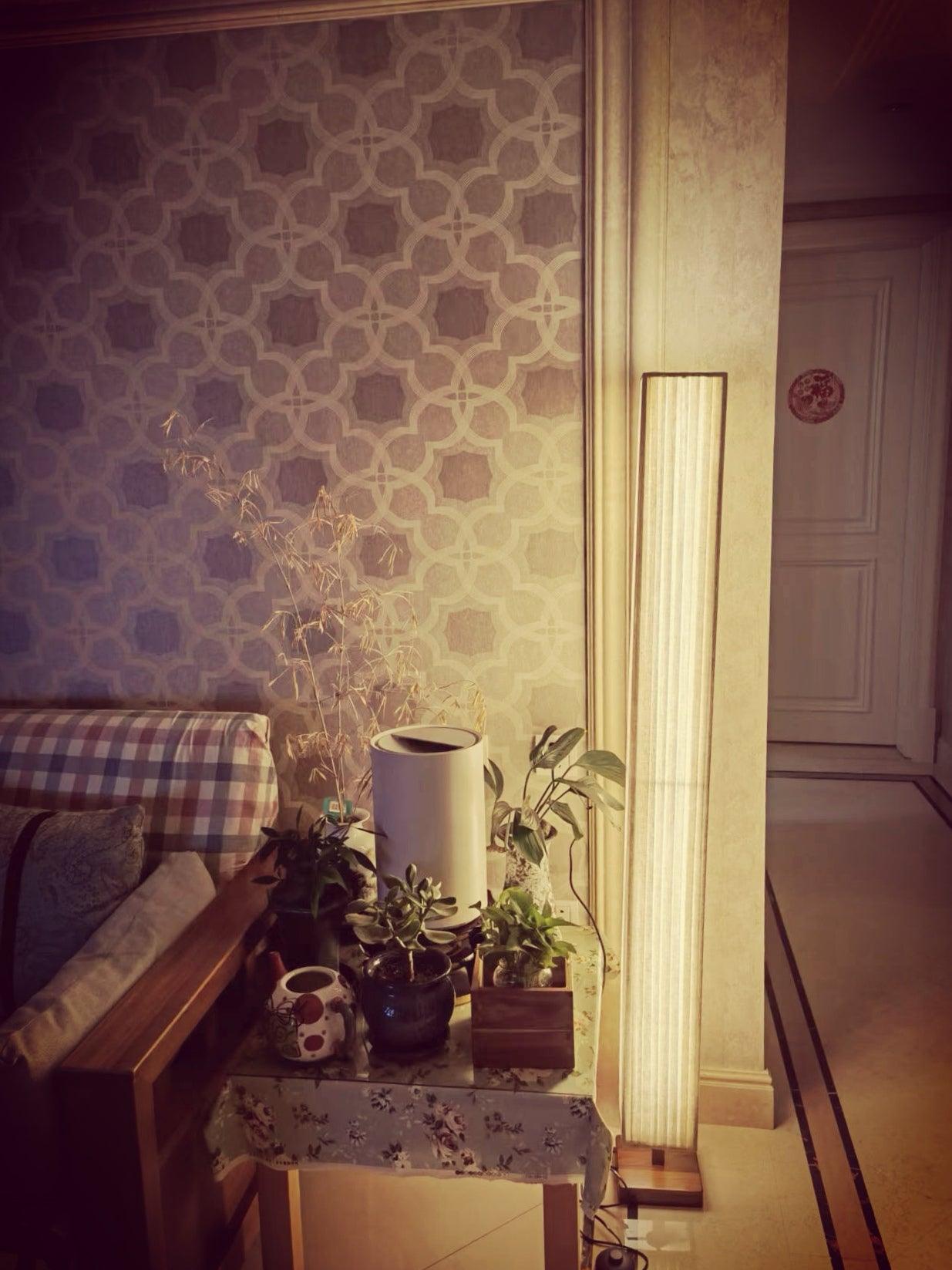Bailey Floor Lamp with LED, Warm Light, Fabric Shade