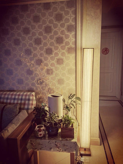 Bailey Floor Lamp with LED, Warm Light, Fabric Shade