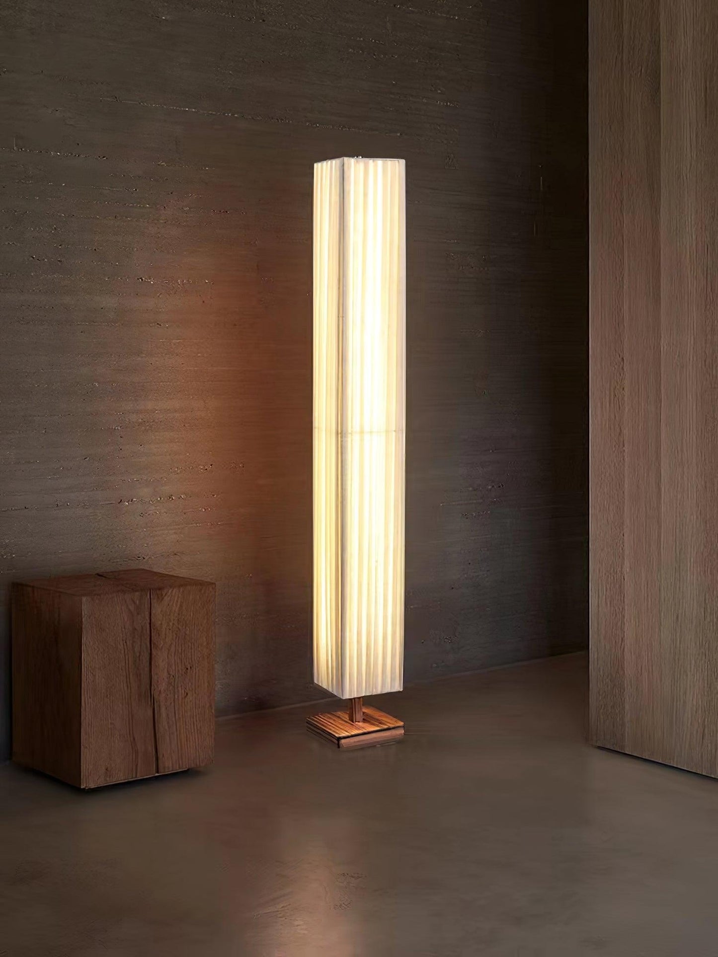 Bailey Floor Lamp with LED, Warm Light, Fabric Shade