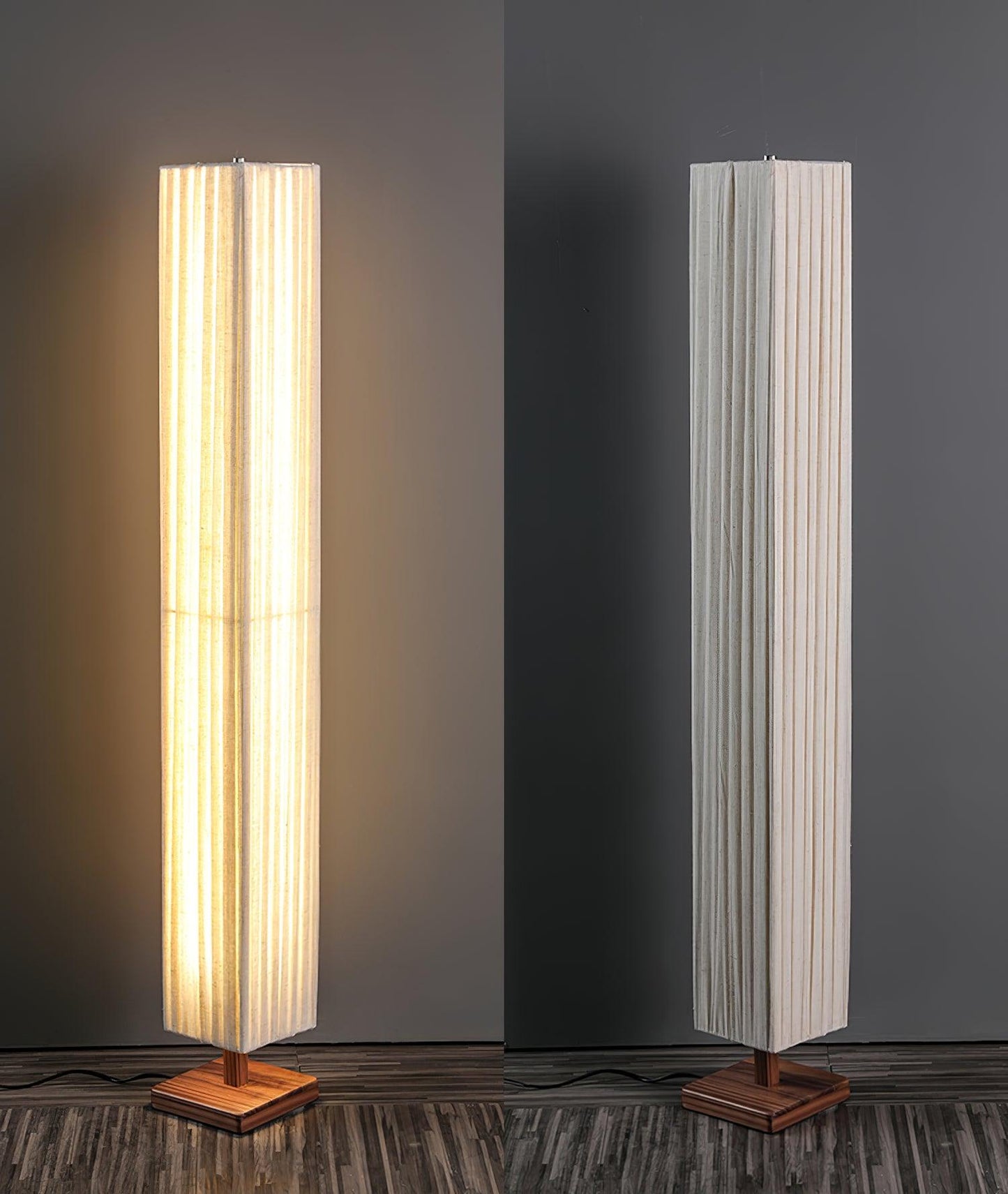 Bailey Floor Lamp with LED, Warm Light, Fabric Shade