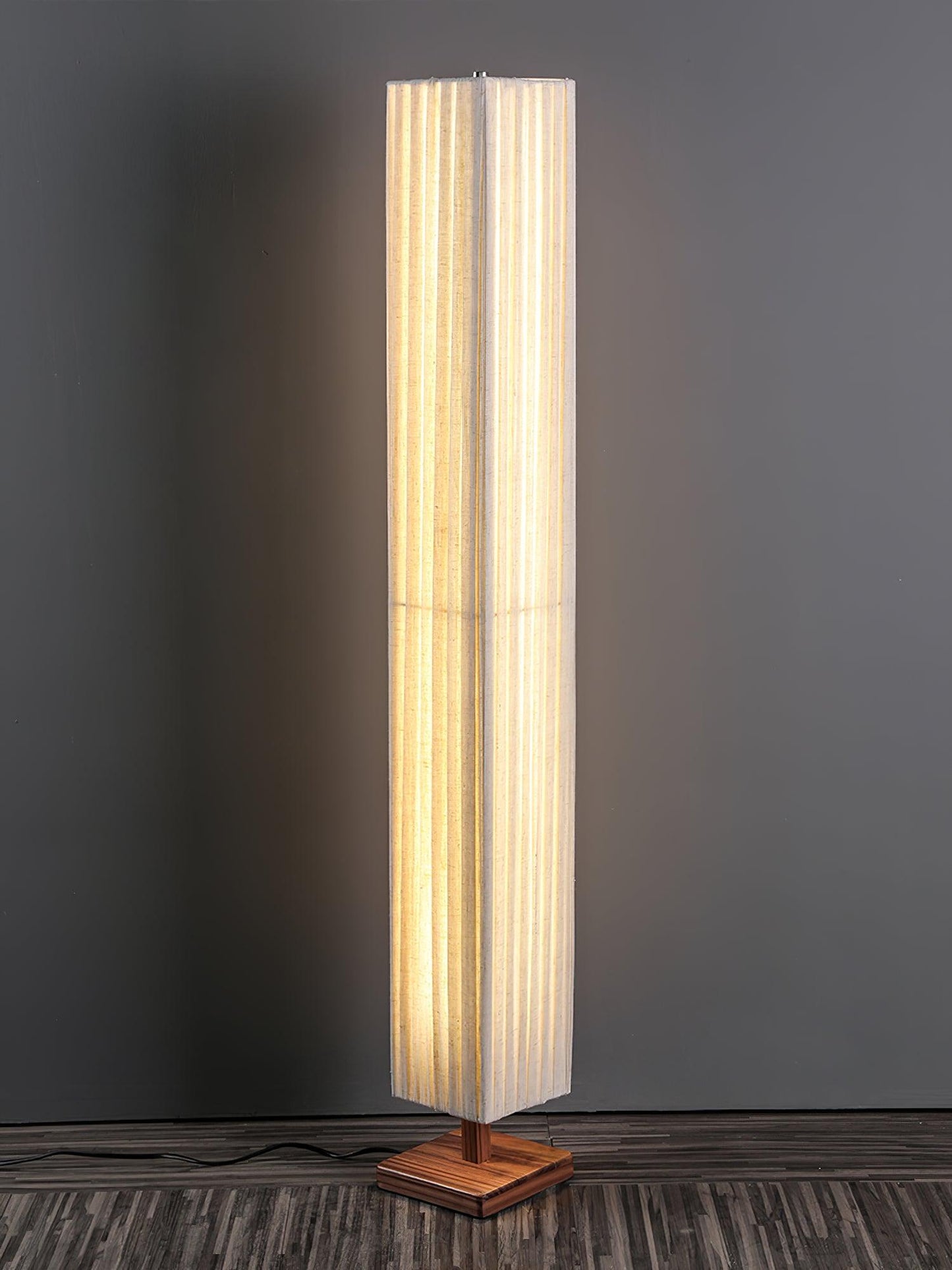 Bailey Floor Lamp with LED, Warm Light, Fabric Shade