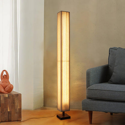 Bailey Floor Lamp with LED, Warm Light, Fabric Shade