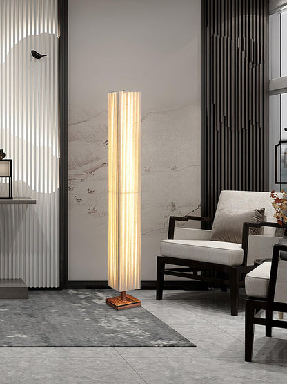 Bailey Floor Lamp with LED, Warm Light, Fabric Shade