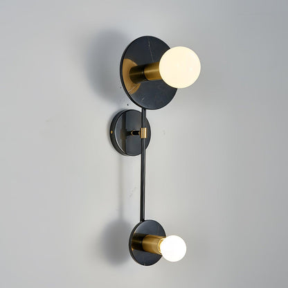 Balance Scale Wall Light with Marble and Metal Finish