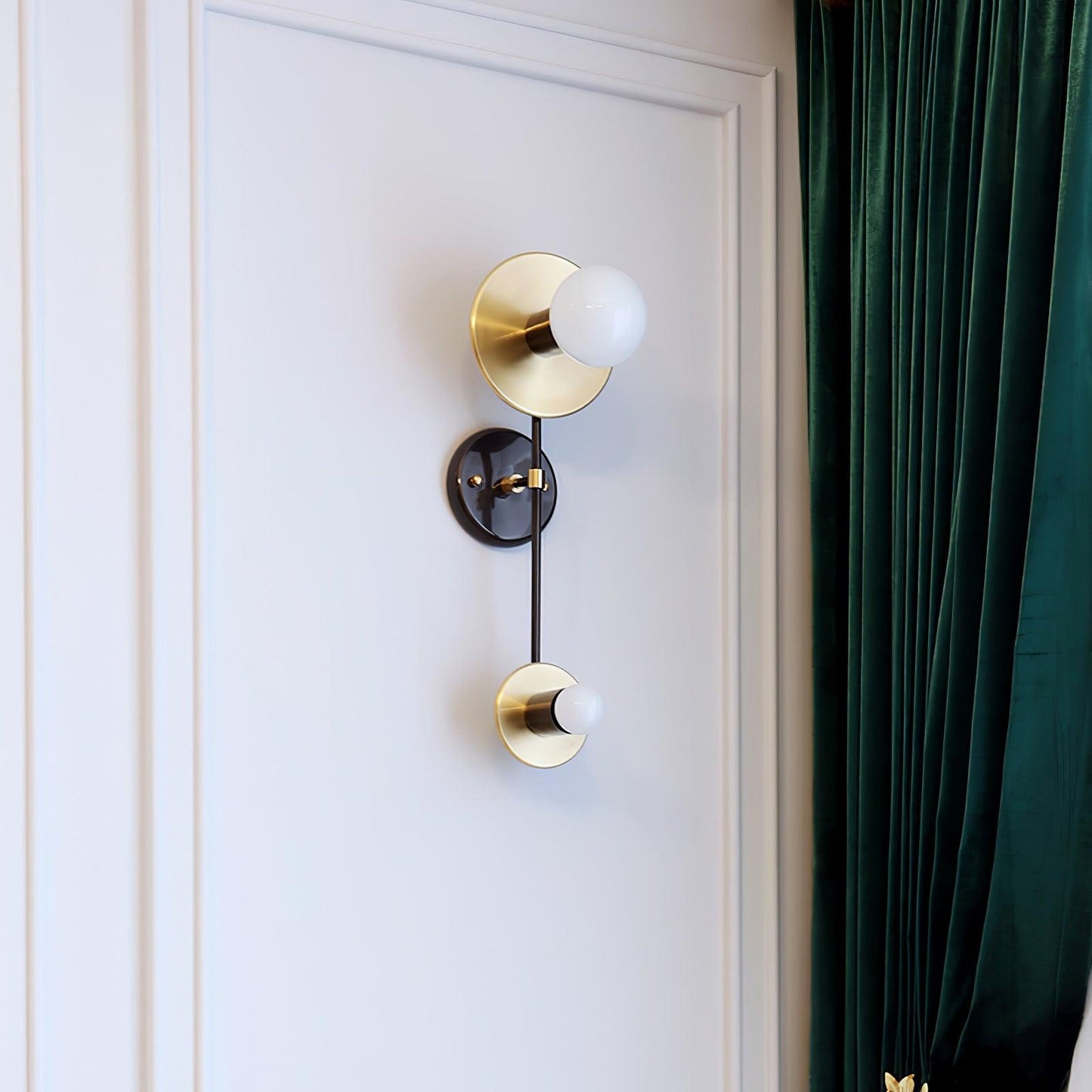 Balance Scale Wall Light with Marble and Metal Finish