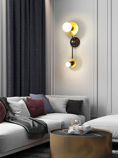 Balance Scale Wall Light with Marble and Metal Finish