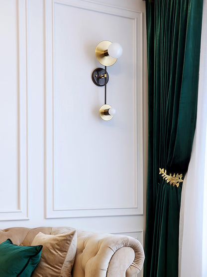 Balance Scale Wall Light with Marble and Metal Finish