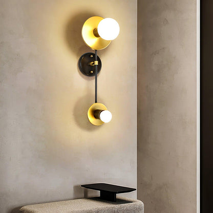 Balance Scale Wall Light with Marble and Metal Finish