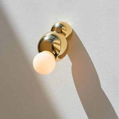 Ball Mounted Wall Light with White Glass Diffuser LED