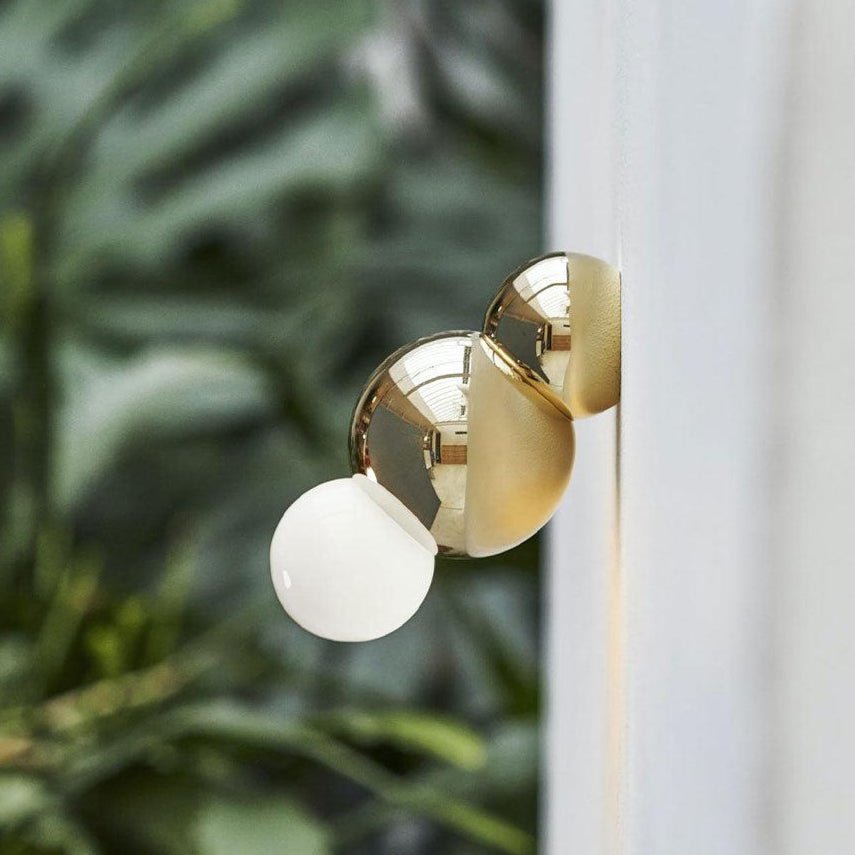 Ball Mounted Wall Light with White Glass Diffuser LED