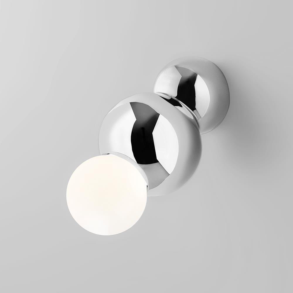 Ball Mounted Wall Light with White Glass Diffuser LED