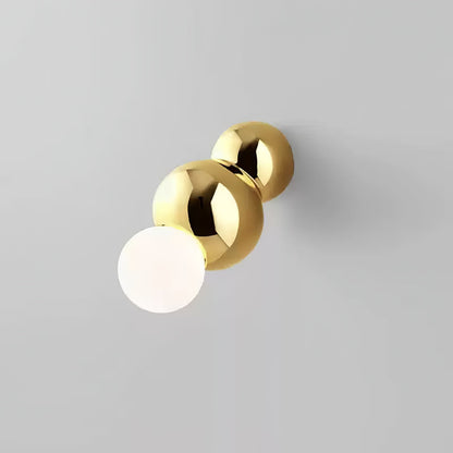 Ball Mounted Wall Light with White Glass Diffuser LED