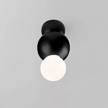 Ball Mounted Wall Light with White Glass Diffuser LED