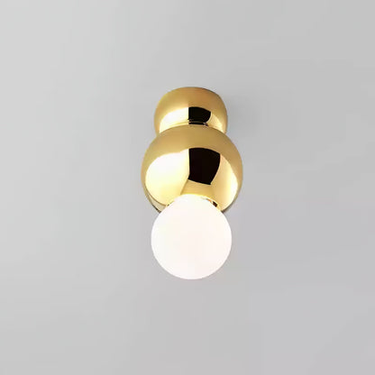 Ball Mounted Wall Light with White Glass Diffuser LED