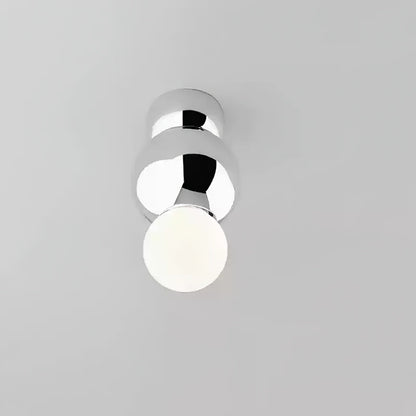 Ball Mounted Wall Light with White Glass Diffuser LED