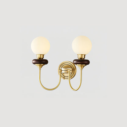 Bellevue Wall Lamp LED Sconce Brass Opaline Glass Indoor