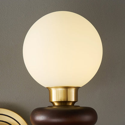Bellevue Wall Lamp LED Sconce Brass Opaline Glass Indoor