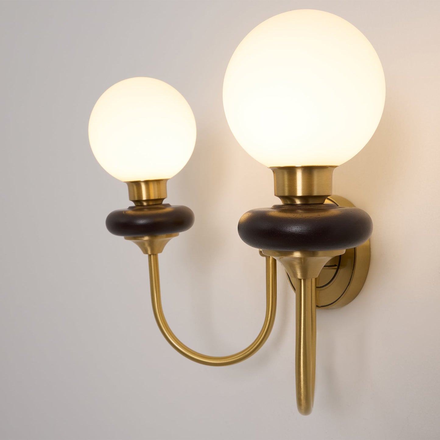 Bellevue Wall Lamp LED Sconce Brass Opaline Glass Indoor