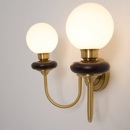 Bellevue Wall Lamp LED Sconce Brass Opaline Glass Indoor