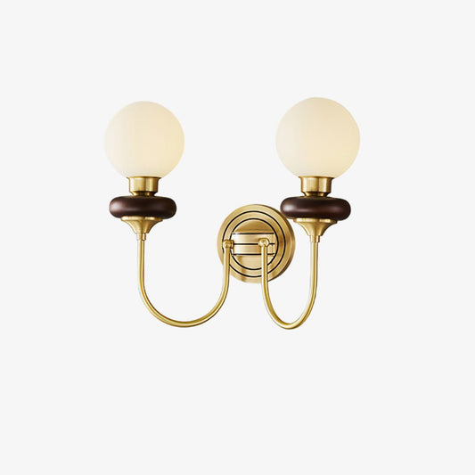 Bellevue Wall Lamp LED Sconce Brass Opaline Glass Indoor