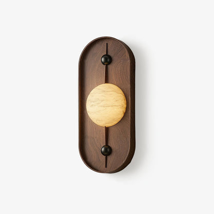 Bezel Plug-in Wall Lamp with LED and Alabaster Shade