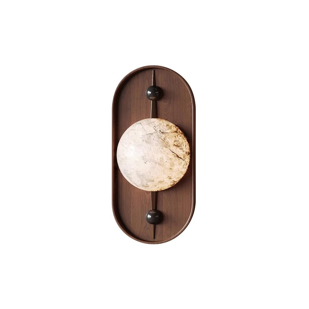 Bezel Plug-in Wall Lamp with LED and Alabaster Shade