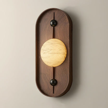Bezel Plug-in Wall Lamp with LED and Alabaster Shade
