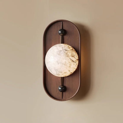 Bezel Plug-in Wall Lamp with LED and Alabaster Shade