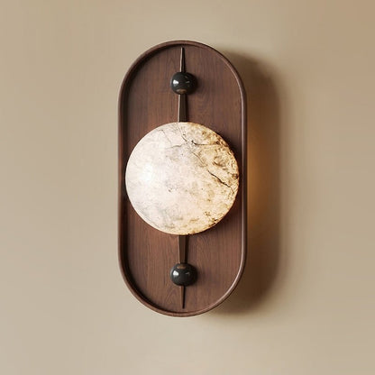 Bezel Plug-in Wall Lamp with LED and Alabaster Shade
