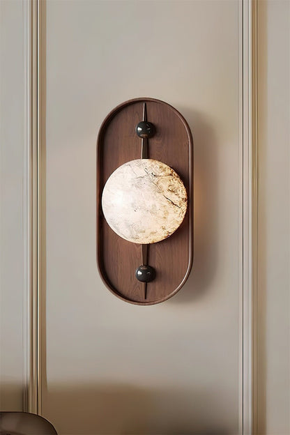 Bezel Plug-in Wall Lamp with LED and Alabaster Shade