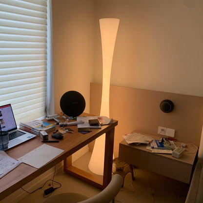Biconica Pol Floor Lamp with LED Light - Modern White Design