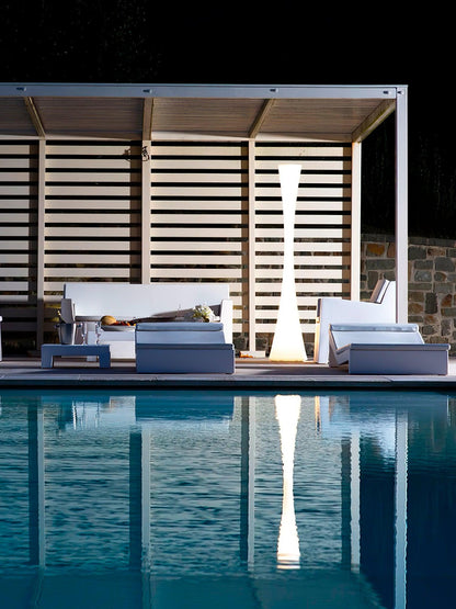 Biconica Pol Floor Lamp with LED Light - Modern White Design