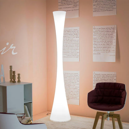 Biconica Pol Floor Lamp with LED Light - Modern White Design