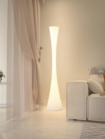 Biconica Pol Floor Lamp with LED Light - Modern White Design