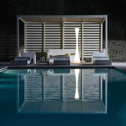 Biconica Pol Floor Lamp with LED Light - Modern White Design