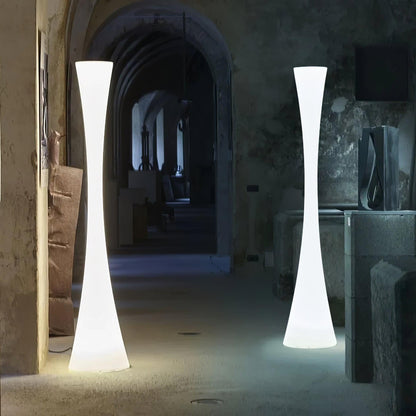 Biconica Pol Floor Lamp with LED Light - Modern White Design