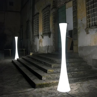 Biconica Pol Floor Lamp with LED Light - Modern White Design