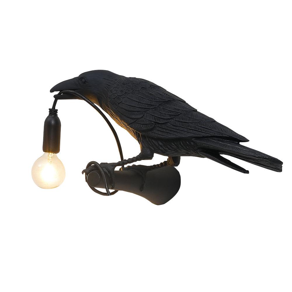 Bird Wall Light - LED Resin Ravens - Indoor Decor