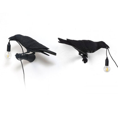 Bird Wall Light - LED Resin Ravens - Indoor Decor