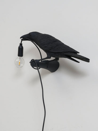 Bird Wall Light - LED Resin Ravens - Indoor Decor