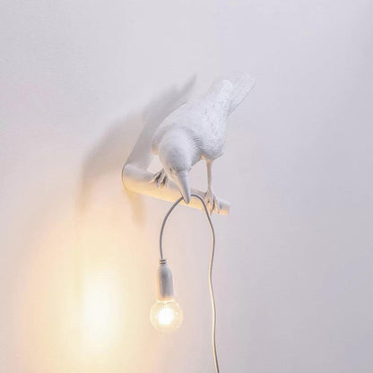 Bird Wall Light - LED Resin Ravens - Indoor Decor