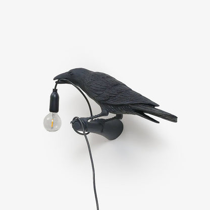 Bird Wall Light - LED Resin Ravens - Indoor Decor
