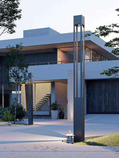 Pole Outdoor Post Garden Light - LED Waterproof Black Design