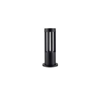 Black Cylindrical Solar Outdoor Post Light - Waterproof LED
