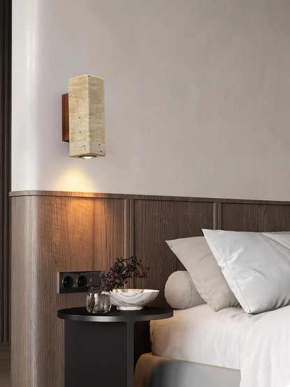 Blend Wall Sconce - Dimmable LED Natural Travertine Light