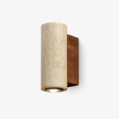 Blend Plug-in Wall Sconce with LED, Dimmable, Travertine