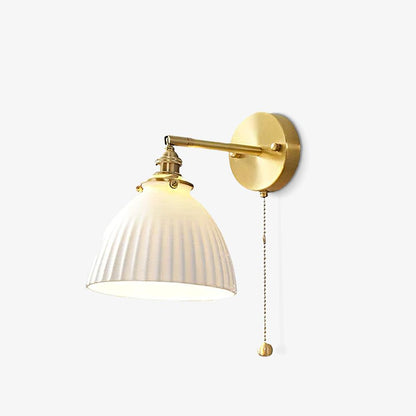 Brass Pleated Ceramic Wall Lamp - Modern Indoor Lighting
