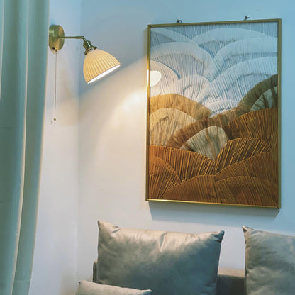 Brass Pleated Ceramic Wall Lamp - Modern Indoor Lighting