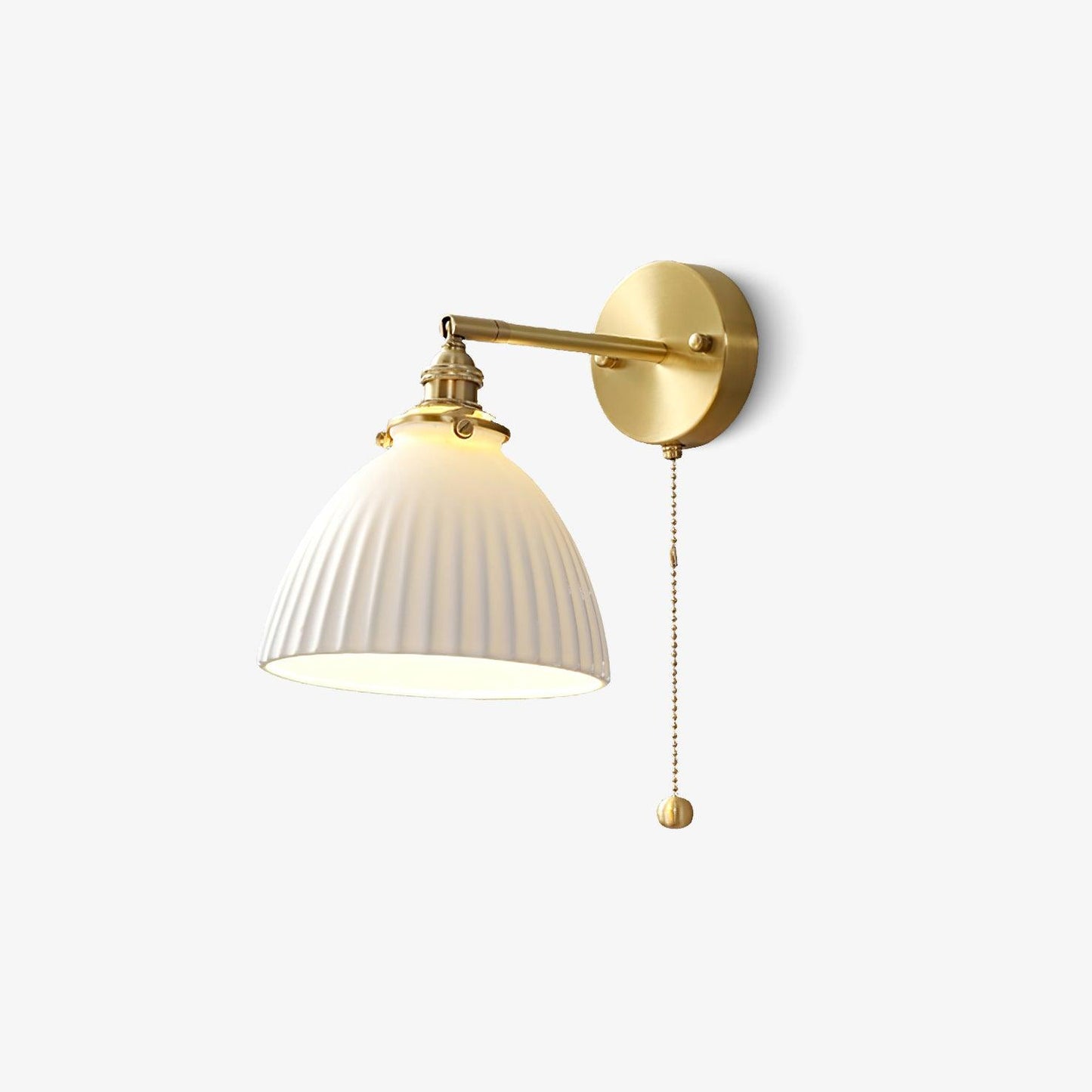 Brass Pleated Ceramic Wall Lamp - Modern Indoor Lighting
